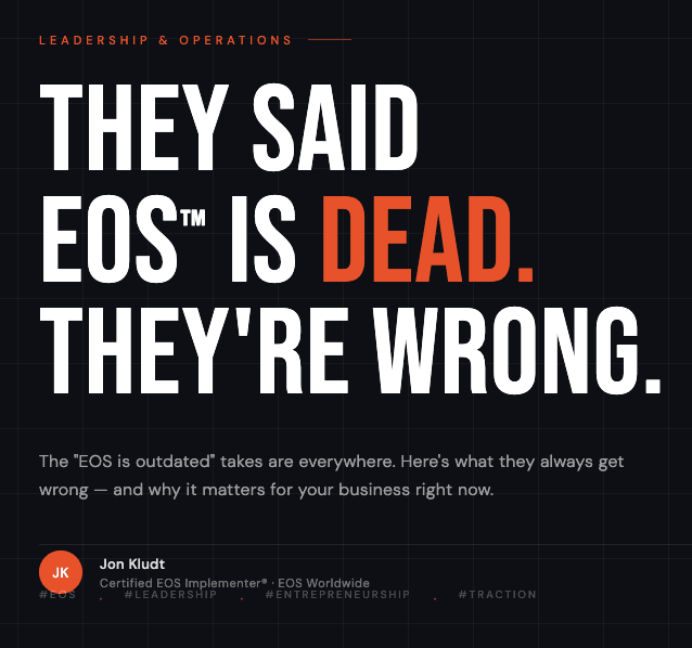 They're Saying EOS Is Outdated. They're Missing the Point.